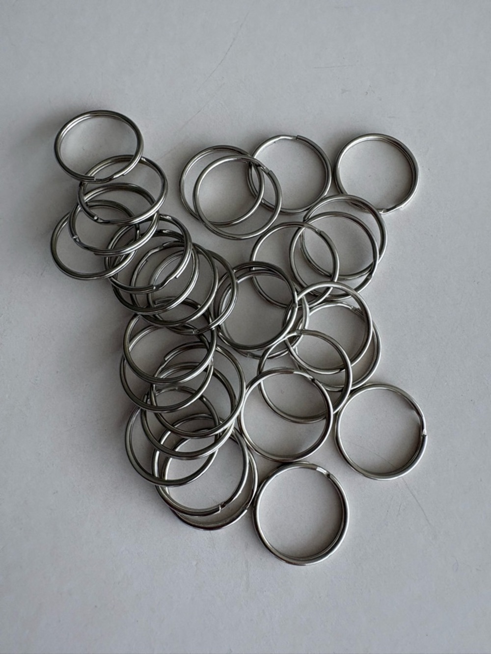 Bulk Split Key Rings 30 pcs - Silver Metal 1”